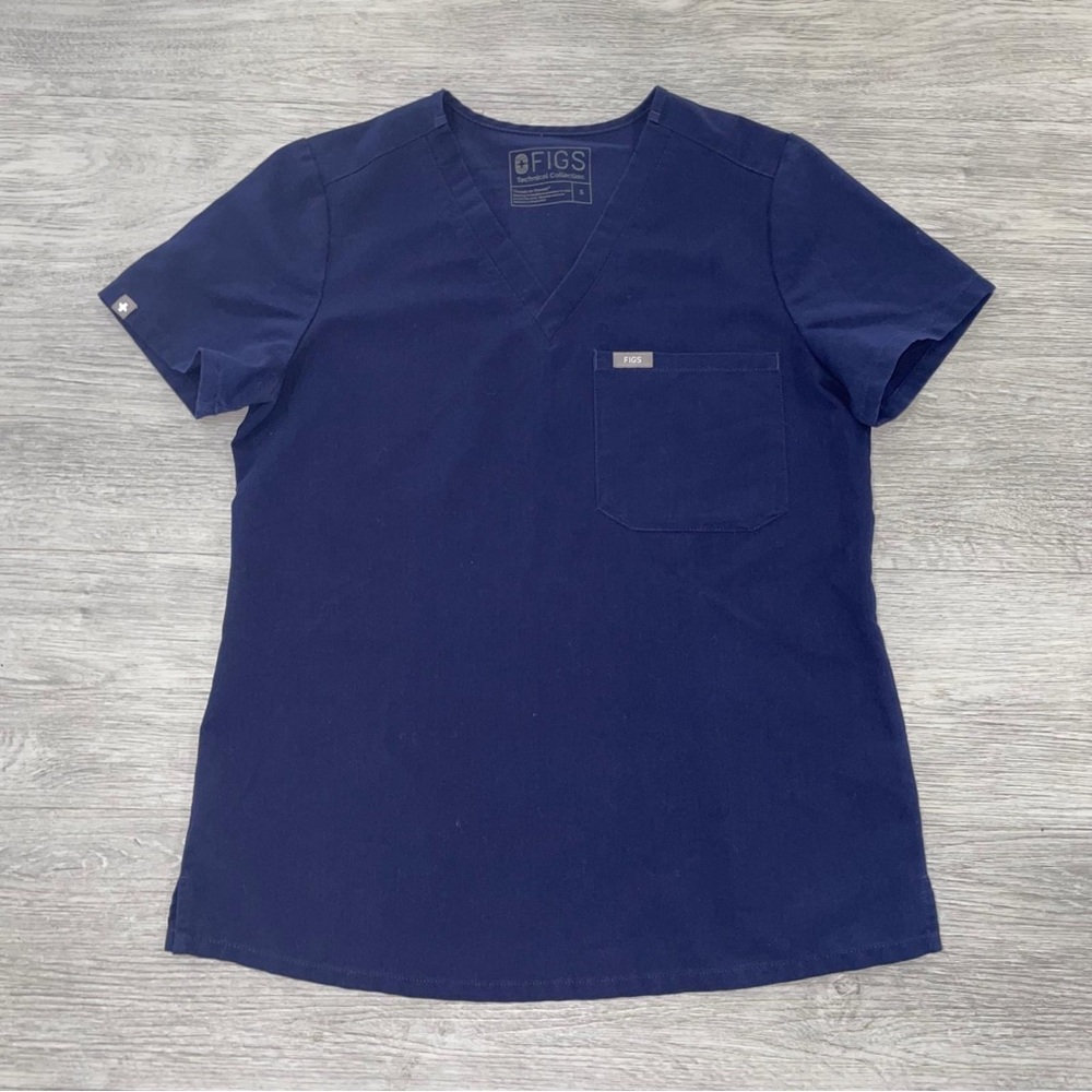 FIGS Womens Small Catarina One-Pocket Scrub Top Short Sleeve V-neck Nurse